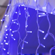 Бахрома (Айсикл) ALEDUS 3x0.9 м, белый провод, каучук (резина), синий, с мерцанием | Фото 1