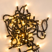 Гирлянда (Нить) ALEDUS 10 м, черный провод, ПВХ, теплый белый, без мерцания | Фото 1