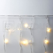 Занавес ALEDUS 2x1 м, прозрачный провод, ПВХ, теплый белый, с мерцанием | Фото 2