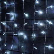 Занавес ALEDUS 2x1.5 м, белый провод, ПВХ, белый, с мерцанием | Фото 1