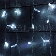 Занавес ALEDUS 2x1.5 м, прозрачный провод, ПВХ, белый, с мерцанием | Фото 1