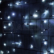 Занавес ALEDUS 2x3 м, черный провод, ПВХ, белый, с мерцанием | Фото 1