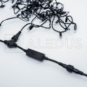 Занавес ALEDUS 2x3 м, черный провод, ПВХ, белый, с мерцанием | Фото 2