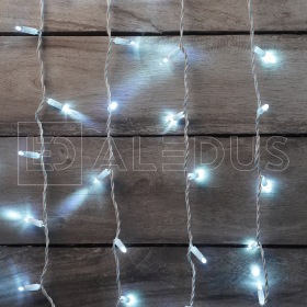 ALEDUS Занавес ALEDUS 2x1.5 м, белый провод, ПВХ, белый, без мерцания