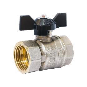 LD Кран шаровой латунный LD Pride 47.32.B-B.Б Ду 32 Ру 25 вн-вн, (бабочка)