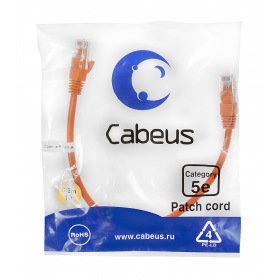 Cabeus PC-UTP-RJ45-Cat.5e-0.3m-OR-LSZH