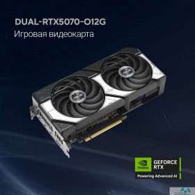 ASUS Видеокарта ASUS GeForce RTX5070 12Gb GDDR7 192bit 2542/2800 3*DP/HDMI  HDCP (DUAL-RTX5070-O12G) RTL