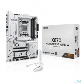 ASUS ASUS X870 MAX GAMING WIFI7 W(SocketAM5, ATX, 4xDDR5(256GB), HDMI, 1xPCIe5.0x16/2xPCIe4.0x16/1xPCIe3.0x16, 1xLAN (2.5GbE), Wi-Fi 7, BT, 4xSATA 6Gb/s, 3xM.2, 2xUSB4 Type-C, 4xUSB 3.2, 4xUSB 2.0) white