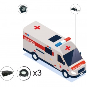 IPTRONIC Комплект видеонаблюдения для для автомобилей скорой помощи под ПП №969 (офлайн HDD+SD)
