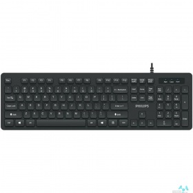 PHILIPS Philips Проводная Клавиатура SPK6264, USB 2.0 104 клав,  русская заводская раскладка, чёрный
