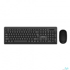 PHILIPS Philips Беспроводной Комплект SPT6324, 2.4 GHz 104 клав/3 кнопки, 1600dpi, русская заводская раскладка, чёрный