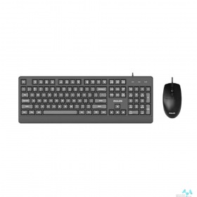 PHILIPS Philips Проводной Комплект  SPT6247, USB 2.0 104 клав/3 кнопки, 1600dpi, русская заводская раскладка, чёрный