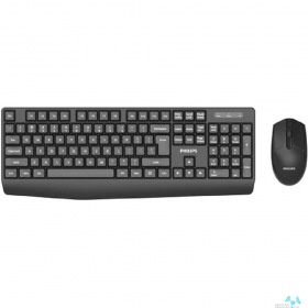 PHILIPS Philips Беспроводной Комплект  SPT6337, 2.4 GHz 104 клав/3 кнопки, 1600dpi, русская заводская раскладка, чёрный