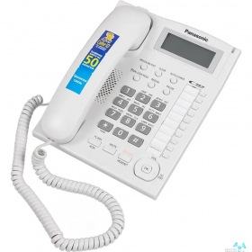 Panasonic Поврежденная упаковка Panasonic KX-TS2388RUW (белый) {индикатор вызова,повторный набор последнего номера,4 уровня громкости звонка}