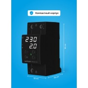 Реле напряжения с контролем тока Welrok VI-63 bk | Фото 2