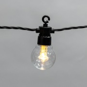 Уличная гирлянда Лофт 10м, черный каучук, 20 прозрачных ламп, теплый белый, влагостойкая IP65 | Фото 4