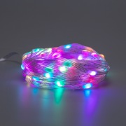Гирлянда смарт Нить из росы с крупными светодиодами 10м, 100LED RGB, IP20, прозрачный провод, USB | Фото 7