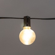 Уличная гирлянда Лофт 7,5м, черный ПВХ, 25 прозрачных ламп, цвет Теплый Белый, влагостойкая IP44 | Фото 3