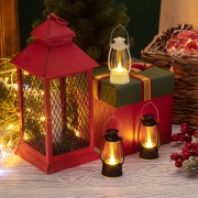 Декоративный фонарь со свечкой 9,5см, цвет корпуса белый/черный, цвет свечения теплый белый, питание 3xLR1130 (в комплекте) NEON-NIGHT | Фото 1