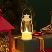 Декоративный фонарь со свечкой 9,5см, цвет корпуса белый/черный, цвет свечения теплый белый, питание 3xLR1130 (в комплекте) NEON-NIGHT | Фото 7