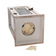 Фонарь декоративный со свечкой, корпус из дерева, бежевый, 15х15х38cм, теплый белый NEON-NIGHT | Фото 8