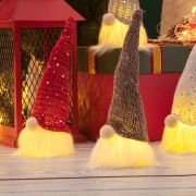 Набор из 4 Гномиков в новогодних колпаках 20 см, цвет свечения теплый белый, питание 3xLR1130 (в комплекте) NEON-NIGHT | Фото 2