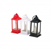 Набор из 3 фонарей со свечкой 5,5х5,5х12,5 см, цвет корпуса белый, красный, черный, цвет свечения теплый белый, питание 3xLR1130 NEON-NIGHT | Фото 2