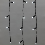 Гирлянда Айсикл (бахрома) светодиодный, 2,4 х 0,6 м, черный провод, 230 В, диоды белые, 88 LED NEON-NIGHT | Фото 3