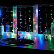 Гирлянда "Светодиодный Дождь"  1,5х1м, свечение с динамикой, прозрачный провод, 230 В, диоды МУЛЬТИКОЛОР | Фото 2