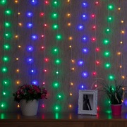 Гирлянда "Светодиодный Дождь" 1,5*1,5 м, с насадками шарики, свечение с динамикой, прозрачный провод, 230 В, диоды Мультиколор | Фото 4