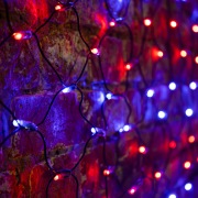 Гирлянда "Сеть" 2,5х2,5м, черный ПВХ, 432 LED Красные/Синие | Фото 1