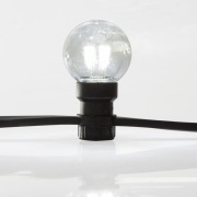 Гирлянда LED Galaxy Bulb String 10м, черный КАУЧУК, 30 ламп*6 LED БЕЛЫЕ, влагостойкая IP65 | Фото 5