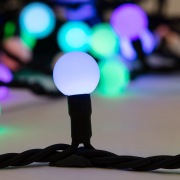 Гирлянда Мультишарики Ø23 мм, 10 м, черный каучук, 80 LED, свечение с динамикой, цвет RGB | Фото 2