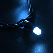 Гирлянда Нить 10м, с эффектом мерцания, черный ПВХ, 24В, цвет: Синий | Фото 1