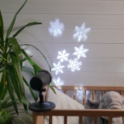 LED проектор, белые снежинки,  220В | Фото 1