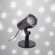 LED проектор, белые снежинки,  220В | Фото 2