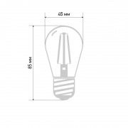 Ретро лампа Filament ST45 E27, 2W, 230В Теплая белая 3000K | Фото 2