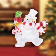 "Снеговик с подарком" RGB на присоске | Фото 1