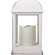 Декоративный фонарь со свечкой, белый корпус, размер 10.5х10.5х22,35 см, цвет ТЕПЛЫЙ БЕЛЫЙ | Фото 9