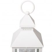 Декоративный фонарь со свечкой, белый корпус, размер 10.5х10.5х24 см, цвет ТЕПЛЫЙ БЕЛЫЙ | Фото 11