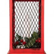 Декоративный фонарь со свечкой, красный корпус, размер 13.5х13.5х30,5 см, цвет ТЕПЛЫЙ БЕЛЫЙ | Фото 10