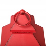 Декоративный фонарь со свечкой, красный корпус, размер 13.5х13.5х30,5 см, цвет ТЕПЛЫЙ БЕЛЫЙ | Фото 12