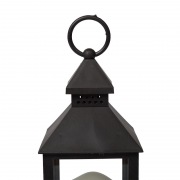 Декоративный фонарь со свечкой, черный корпус, размер 10.5х10.5х24 см, цвет ТЕПЛЫЙ БЕЛЫЙ | Фото 10