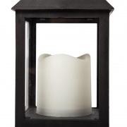 Декоративный фонарь со свечкой, черный корпус, размер 10.5х10.5х24 см, цвет ТЕПЛЫЙ БЕЛЫЙ | Фото 9