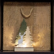 Деревянная фигурка с подсветкой  "Елочка с оленем" 12*6*21,5 см | Фото 2