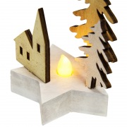 Деревянная фигурка с подсветкой "Домик в лесу" 9*8*10 см | Фото 2