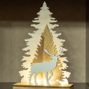 Деревянная фигурка с подсветкой "Елочка с оленем" 18*7*29 см | Фото 2