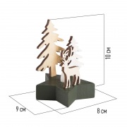 Деревянная фигурка с подсветкой "Олень в лесу" 9*8*10 см | Фото 11