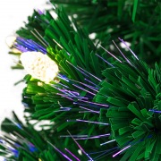 Новогодняя Ель с шишками 150 см фибро-оптика ТЕПЛЫЙ БЕЛЫЙ цвет | Фото 4