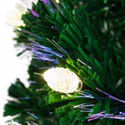 Новогодняя Ель с шишками 180 см фибро-оптика, ТЕПЛЫЙ БЕЛЫЙ цвет | Фото 3